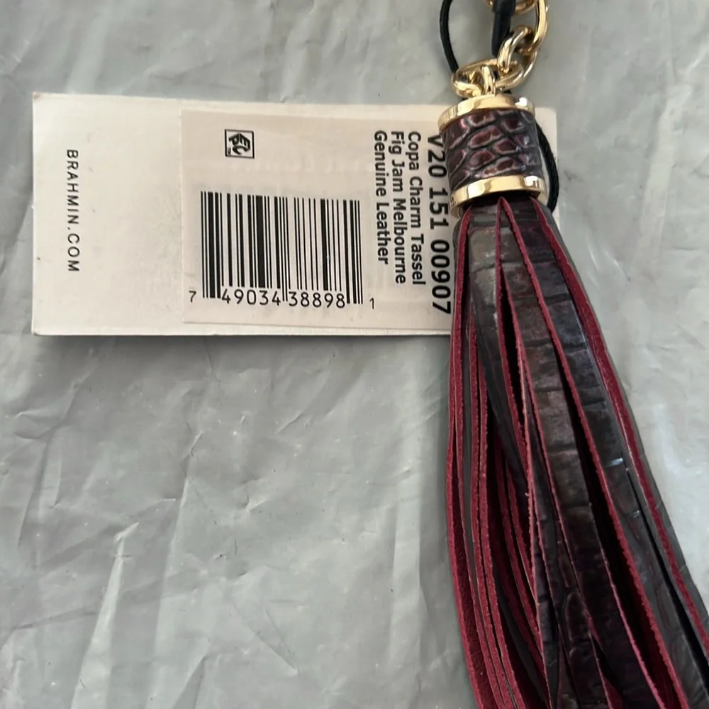 Brahmin * Copa Charm Tassel Melbourne genuine leather NWT Fig Jam